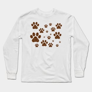 Muddy Pawprint Pattern Long Sleeve T-Shirt